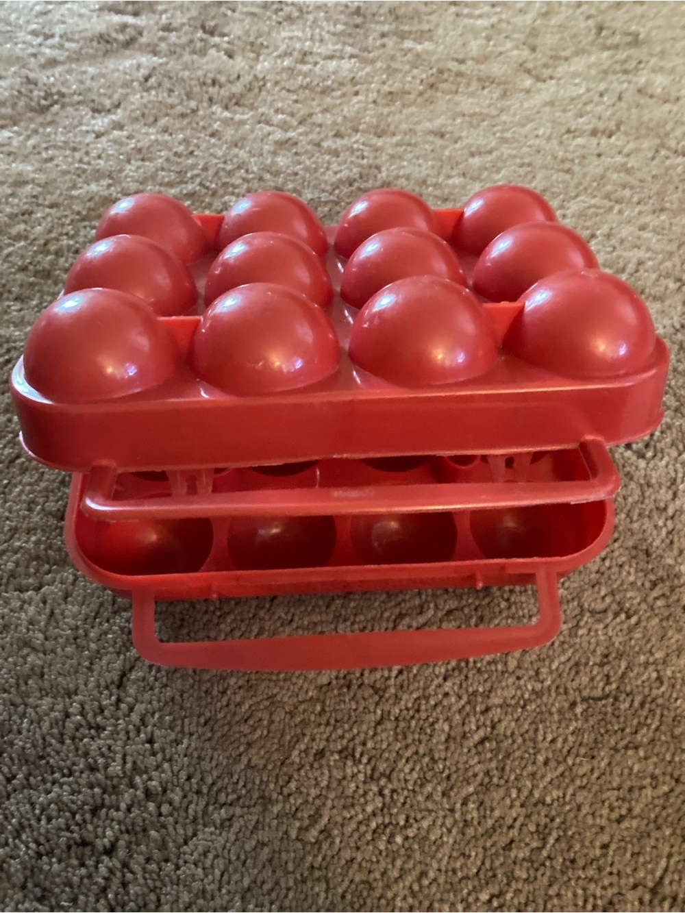 Tupperware Red Egg Carrier Organizer